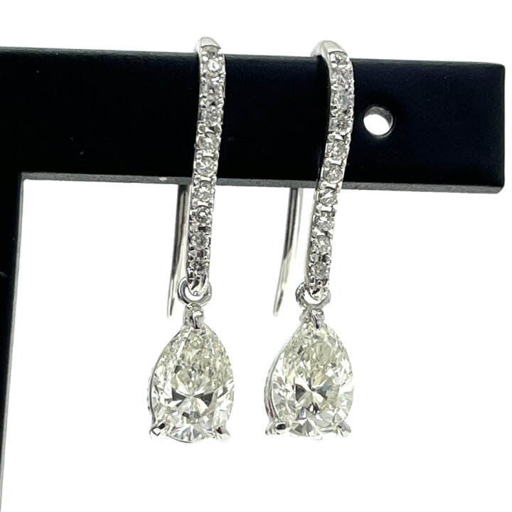 楽天市場】【中古】K18WG/Pt900 ダイヤ ピアス D0.62ct×2 D0.05ct×2  