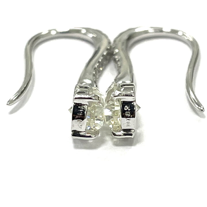楽天市場】【中古】K18WG/Pt900 ダイヤ ピアス D0.62ct×2 D0.05ct×2  
