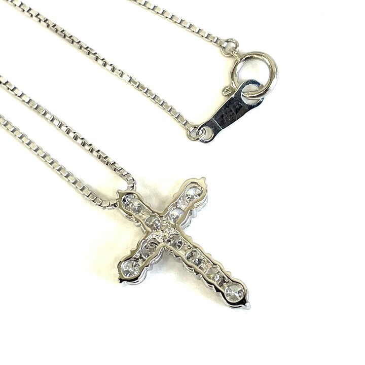 楽天市場】【中古】Pt850 Pt900 ダイヤ クロス ネックレス D1.00ct  