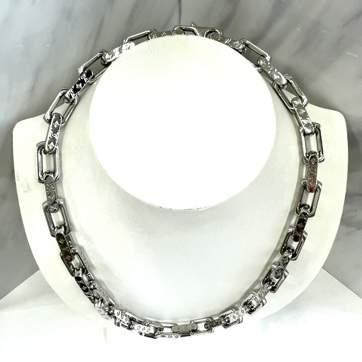 定価12万 ルイヴィトン M00307 コリエ チェーン モノグラム ネックレス 