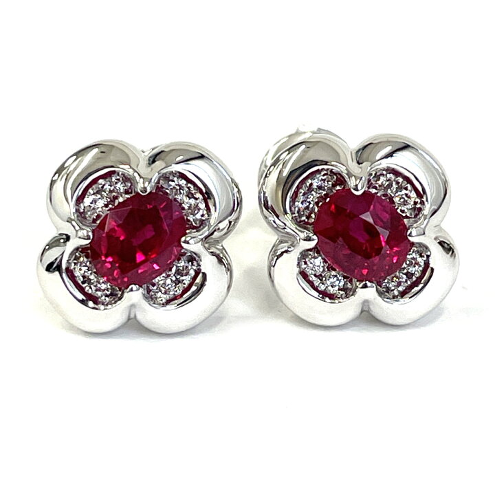 楽天市場】【中古】タサキ TASAKI ルビー ダイヤ ピアス K18WG R0.06ct 