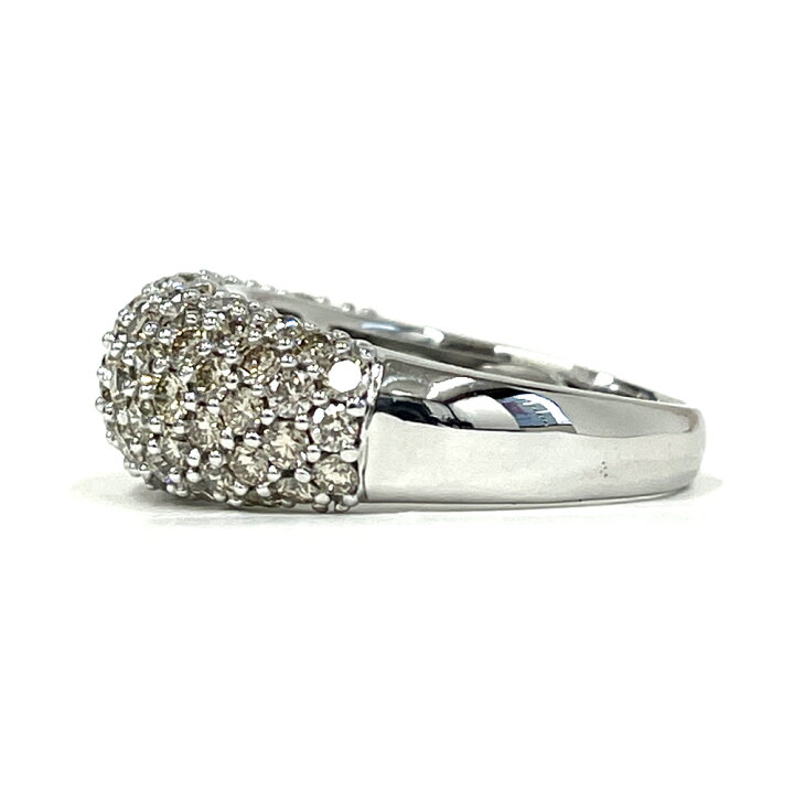楽天市場】【中古】K18WG ブラウンダイヤ ファッションリング D1.50ct 