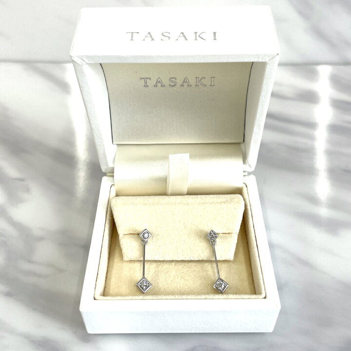 楽天市場】【中古】タサキ TASAKI ダイヤ ピアス D0.06ct×2 2.2g 箱付  