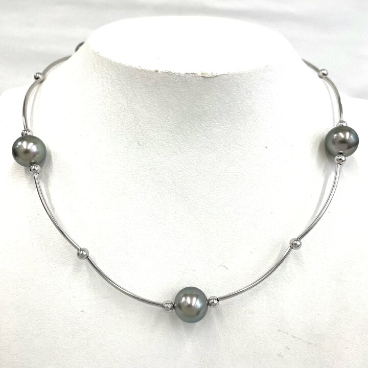 楽天市場】【中古】タサキ TASAKI K18WG ブラックパール ネックレス 