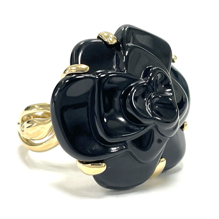 楽天市場】【中古】シャネル CHANEL カメリア オニキス リング K18 