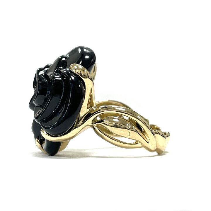 楽天市場】【中古】シャネル CHANEL カメリア オニキス リング K18 