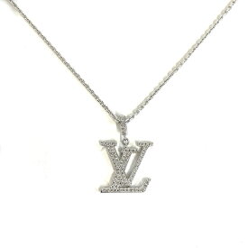 【中古】ルイヴィトン LOUIS VUITTON　パンダンティフ　LV　GM　ネックレス　Q93670　K18WG（750）モノグラム ロゴ ダイヤモンド　10.6g