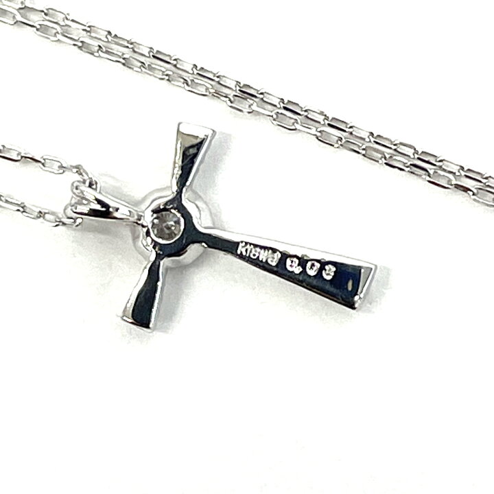 楽天市場】【中古】K18WG ダイヤ クロス ネックレス D0.03ct 0.75g 