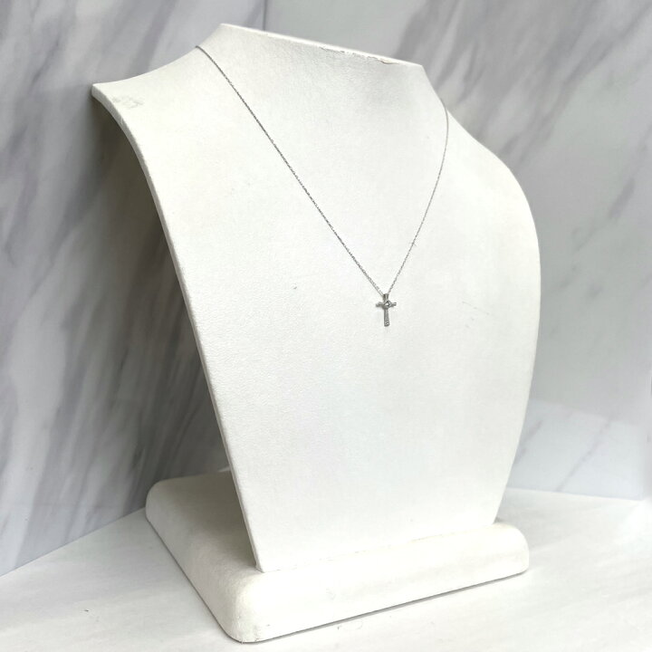 楽天市場】【中古】K18WG ダイヤ クロス ネックレス D0.03ct 0.75g 