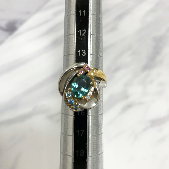 楽天市場】【中古】 Pt900/K18 トルマリン リング 指輪 アンティーク 