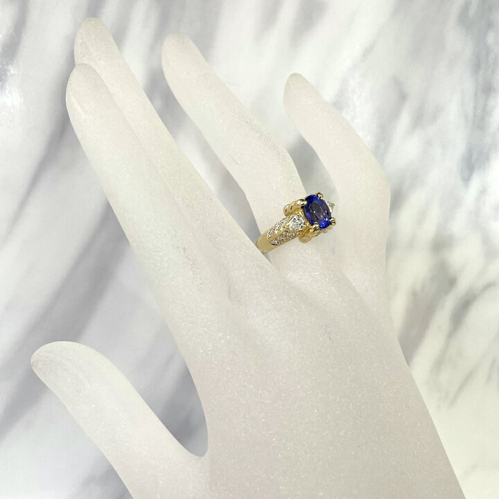 楽天市場】【中古】K18 タンザナイト ダイヤ リング 12号 指輪 T2.25ct 