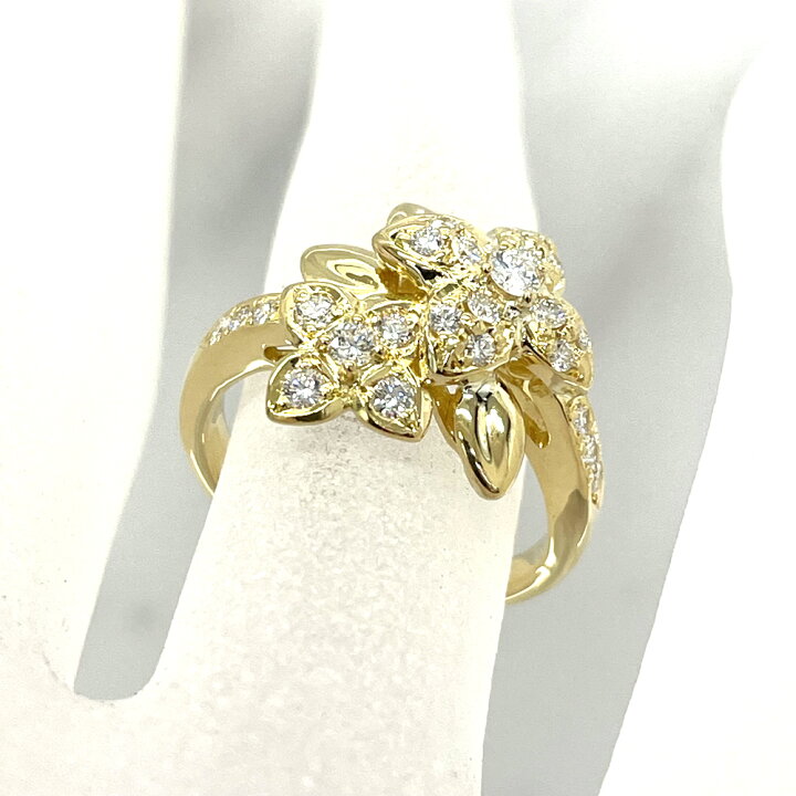 楽天市場】【中古】クィーン Queen K18 ダイヤ フラワー リング 9.5号 