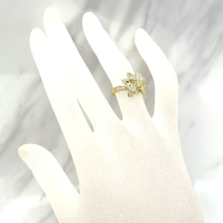 楽天市場】【中古】クィーン Queen K18 ダイヤ フラワー リング 9.5号 