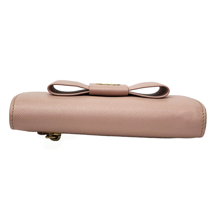 楽天市場】【中古】PRADA プラダ 1M1438 サフィアーノ リボン レザー  