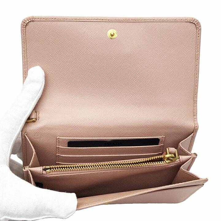 楽天市場】【中古】PRADA プラダ 1M1438 サフィアーノ リボン レザー  