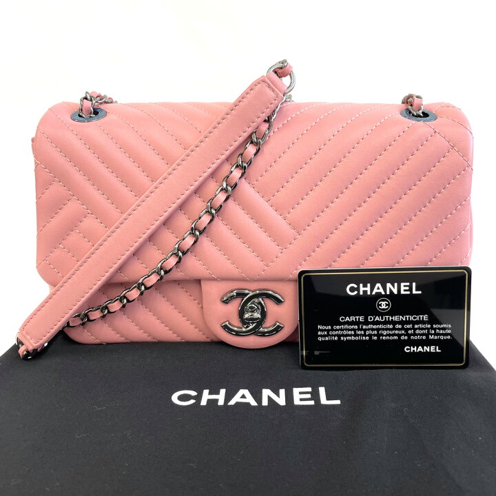 楽天市場】【未使用品】シャネル CHANEL Vステッチ チェーンショルダー  