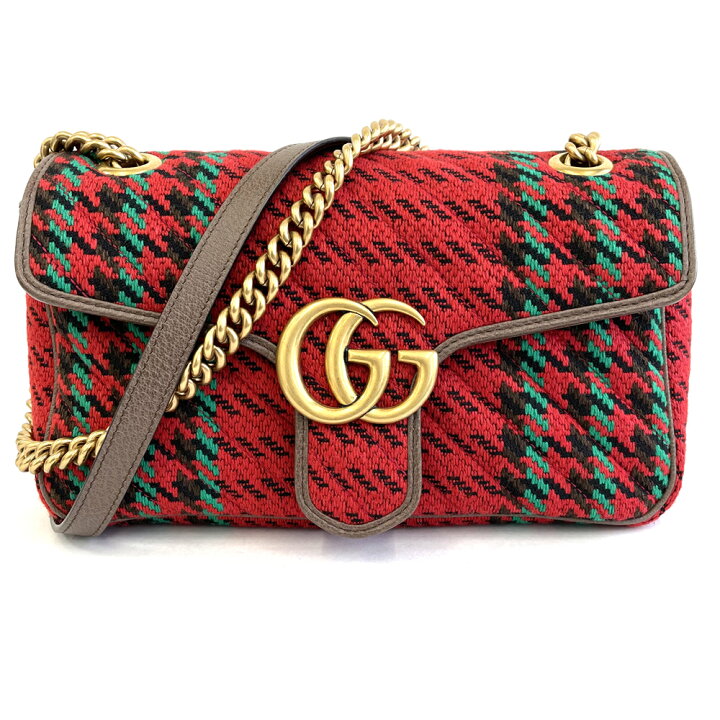 楽天市場】【中古】グッチ GUCCI GGマーモント ツイード チェーン  