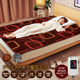 【セット買いがお得】2年保証付き　プレミアムボア電気毛布　日本製　送料無料　洗える　タイマー　ダニ退治　電気毛布　電気敷毛布　電気敷き毛布　電気しき毛布　省エネ　椙山紡織