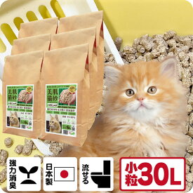 TVメディアで紹介 消臭 オーガニック 猫砂 【杉にゃん小粒 30L】 猫肌と同じpHバランス 敏感肌 バリア機能を守る スキンケア ph6.4 肌想い 木製 杉100％ 自然素材 完全無添加 健康予防 誤食も安心 生分解 堆肥化 固まらない 流せる 抗菌 抗酸化 国産