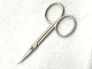【ゆうパケット対応】手芸ばさみ 人形はさみ120ミリ はさみ 鋼・ニッケルメッキ加工 カーブ(反り刃) 木目込み