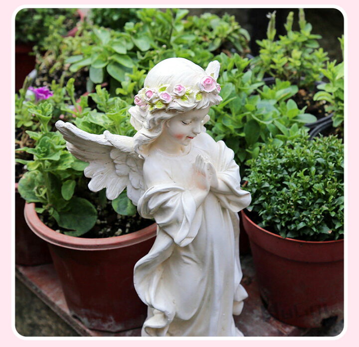 楽天市場 ガーデン 置物 オーナメント 天使 雑貨 おしゃれ ガーデニング オーナメント 園芸 ガーデン オブジェ 飾り 置き物 かわいい 女の子 エンジェル 羽 癒し グッズ 祈り 少女 天使オブジェ プレゼント 母の日 引っ越し お祝い インテリア 贈り物 Sugoi