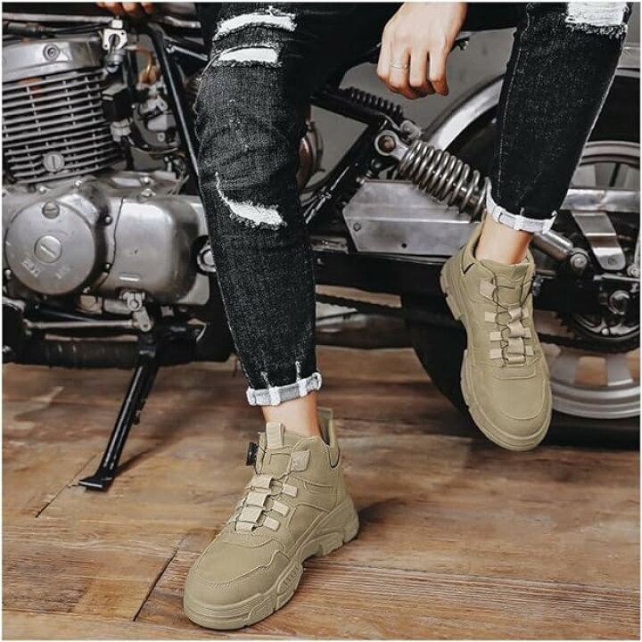 楽天市場】バイクシューズ メンズ ライディングブーツ 厚底 オートバイ 