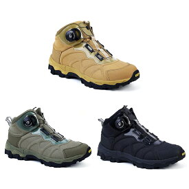 サバゲー トレッキングシューズ ダイヤル式 メンズ 撥水 登山靴 衝撃吸収 ミリタリーブーツ ミドルカット 耐磨耗 防滑 軽量 アウトドアシューズ 24.5cm-27.5cm