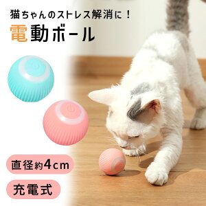 【MILASIC公式】 猫用 電動ボール 充電式 Type-Cケーブル付き ペット 玩具 自動回転 動く 猫じゃらし 留守番 遊び相手 おもちゃ USB 丸型 回る LEDライト付き 運動不足 肥満 対策 シリコン かわいい