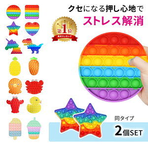 【スグポチ公式】プッシュポップ 2個セット 知育 玩具 欧米 大流行 大人気 プッシュポップポップ スクイーズ カラフル ストレス ストレス解消 バブル感覚 減圧グッズ フィジェットおもちゃ