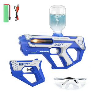 水鉄砲 電動ウォーターガン 水遊び おもちゃ 電動水鉄砲 2in1合体式水鉄砲 2本変身可 親子両用 自動給水 LEDライト 高速連発 超強力飛