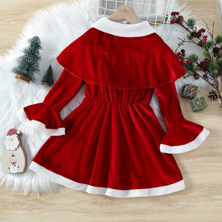 楽天市場】女の子 サンタ服 クリスマス衣装 2点セット マント 