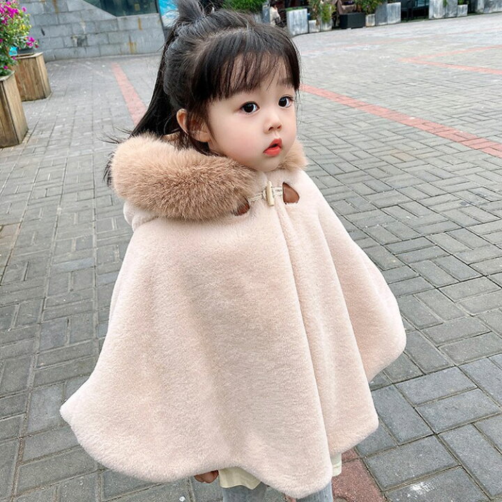 楽天市場】ポンチョ 女の子 子ども キッズ 冬 厚手 もこもこ 防風 防寒 