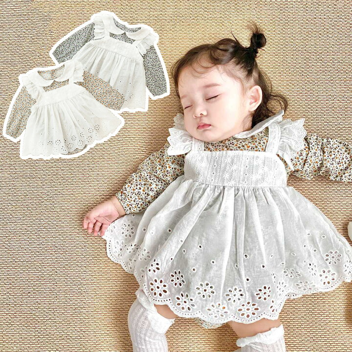 楽天市場】ベビー服 ロンパース ワンピース 女の子 かわいい 花柄 