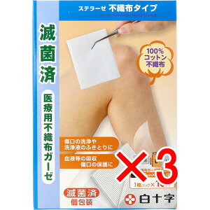 【 まとめ買い3個セット 】 ファミリーケア FC ステラーゼ 不織布タイプ 医療用不織布ガーゼ Lサイズ 10枚入 【 送料無料 】