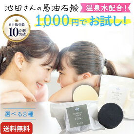 【初回限定特別価格★送料無料】池田さんの石けん（水肌石鹸 or 竹炭石鹸) 選べるお試し石鹸 【1000円 ポッキリ ぽっきり 】温泉水配合 無添加石鹸 赤ちゃん 敏感肌 乾燥肌 スキンケア 乳児湿疹 アトピー 石鹸 大人ニキビ 低刺激 固形石鹸 洗顔石鹸 炭石鹸 馬油石鹸