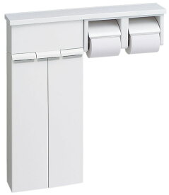 LIXIL,INAX,TSF-110WU/WA,壁付収納棚,トイレ収納棚(樹脂製棚,二連式紙巻器付,ホワイト色)ブラシケース/サニタリーボックス付き,ブラシ別売り