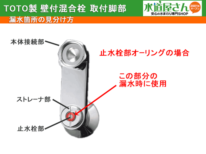 TOTO 混合栓用 止水栓付取付脚