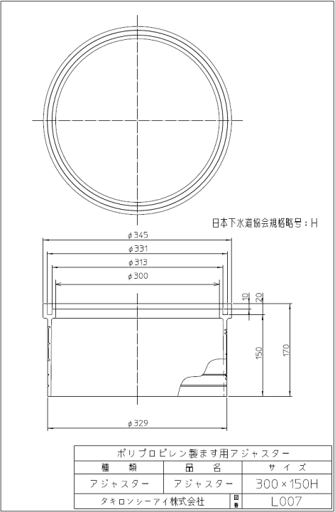楽天市場】タキロン,291699,嵩上げアジャスター,ポリプロピレン