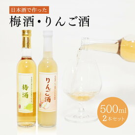 ＼20%OFFクーポン配布中／酔園 日本酒でつくった 梅酒・林檎酒詰合せ 500ml 2本セット【日本酒 長野県 安曇野】日本酒 お酒 梅酒 林檎酒 果汁酒 リキュール ギフト プレゼント 瓶 お花見 お中元 詰め合わせ 日本酒セット 果実酒 果実酒セット