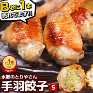 手羽先餃子 5本入 ［ 手羽餃子 鶏肉 国産 お取り寄せグルメ テレビ 餃子 グルメ大賞 須田本店 惣菜 やみ…