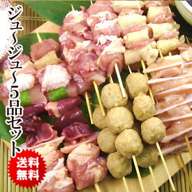 特選 焼き鳥ジュ～ジュ～5品セット 【生串】（焼き塩、焼き鳥のタレ付き）［ 串物 焼きとり 鶏肉 千葉県産 国産 水郷とり 文化祭 キャンプ BBQ バーベキューセット 食材 肉 串 焼鳥 ヤキトリ やきとり 生串 ギフト 職人 手刺し おすすめ 人気 プロ仕様 業務用 ］ 送料無料