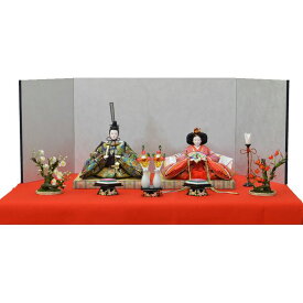 ひな人形 7点セット 親王毛せん飾り DIYひな 京十番 三五 親王 藍地合わせ紋 屏風 銀 l36 130911713