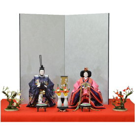 ひな人形 6点セット 親王毛せん飾り DIYひな 京十番 三五 立ち雛 紫松梅段 屏風 きよら銀 w22 130928707