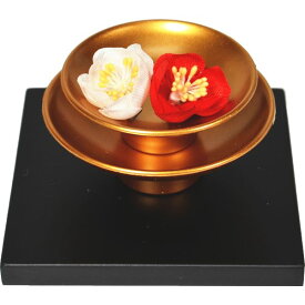 雛人形用 杯セット 特小 紅白梅付 ツヤ消黒 170290