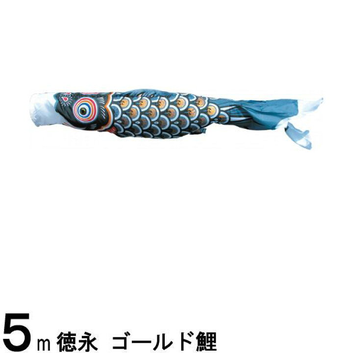 楽天市場】鯉のぼり 徳永鯉 こいのぼり単品 ゴールド鯉 黒鯉 5m 