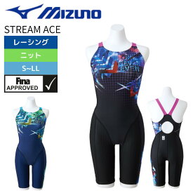 ミズノ 競泳水着 レディース FINAマークあり FINA承認 MIZUNO STREAM ACE ハーフスーツ（小さめバックホールのマスターズバック） N2MG2745 ストリームエース