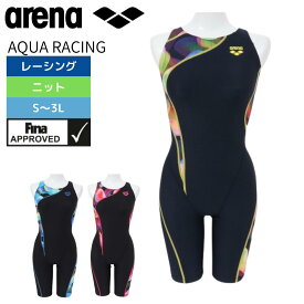 arena 競泳水着 レディース FINAマークあり FINA承認 AQUA RACING アクアレーシング アリーナ ワンピーススパッツ オープンバック・ハーフレッグ FAR-3564W 水神