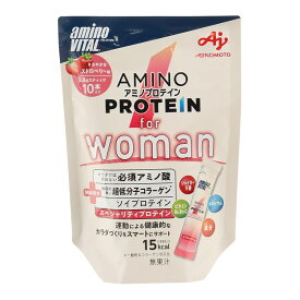 アミノバイタル (AMINO VITAL) アミノプロテイン for woman ストロベリー味 10本入り ソイプロテイン アミノ酸 コラーゲン