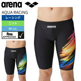 【2024年春夏モデル】競泳水着 メンズ AQUA RACING レーシングスパッツ（ハーフレッグ）【arena(アリーナ)-水着 ARN-4061M】アクアレーシング FINAマークあり FINA承認 水神