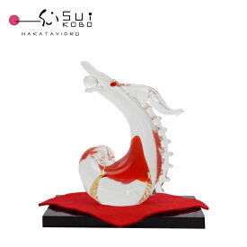 ギフト お祝い ガラス細工 置き物 オブジェ 開運宝龍 緑 還暦 開業 移転 誕生日 母の日 父の日 退職 改築 開店 博多びーどろ粋工房 安部朝和作 置物 龍 干支 金箔入り 風水 贈答品 贈り物 ラッピング対応 のし